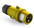RS PRO IP44 Yellow Cable Mount 3P Industrial Power Plug, Rated At 32A, 100 → 130 V
