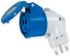 RS PRO IP20 Blue 2P + E Angled Industrial Power Connector Adapter Plug, Socket, Rated At 16A, 230 V