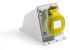 RS PRO IP44 Yellow Wall Mount 2P + E Industrial Power Socket, Rated At 16A, 100 → 130 V