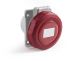 RS PRO IP67 Red Panel Mount 3P + N + E Angled Industrial Power Socket, Rated At 16A, 380 → 415 V
