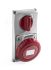 RS PRO IP67 Red Panel Mount 3P + N + E Vertical Industrial Power Socket, Rated At 32A, 400 V