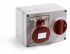 RS PRO IP44 Red Wall Mount 3P + E Horizontal Industrial Power Socket, Rated At 32A, 400 V