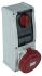 RS PRO IP44 Red Wall Mount 3P + N + E Vertical Industrial Power Socket, Rated At 63A, 400 V