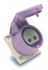 RS PRO IP44 Purple Panel Mount 2P Industrial Power Socket, Rated At 16A, 20 → 25 V