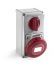 RS PRO IP67 Red Wall Mount 3P + E Vertical Industrial Power Socket, Rated At 16A, 400 V
