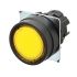 Omron A22N Series Yellow Push Button Head, Momentary Actuation, 22mm Cutout