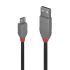 Lindy Electronics USB 2.0 Cable, Male USB A to Male Micro USB B Cable, 200mm