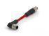 TE Connectivity TAD1484 Straight Male M12 to Right Angle Male M12 Sensor Actuator Cable, 4 Core, 500mm