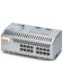 DIN Rail Mount Ethernet Switch, 16 RJ45 Ports, 1000Mbit/s Transmission, 24V dc