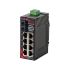 Red Lion SL-9ES Ethernet-Switch, 8 x RJ45, bis 4000m für DIN-Schienen, 10 → 30V dc