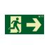 Señal de salida de emergencia con flecha hacia la derecha S21 Señalización, idioma: Español, texto: Evacuacion Derecha