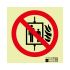 Señal de protección contra incendios, con pictograma: No Pasar, texto en Español : No Utilizar En Caso De Incendio,