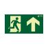 Señal de salida de emergencia con flecha hacia la derecha Astlight de PVC, idioma: Español, texto: Evacuacion Recta