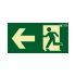 Señal de salida de emergencia con flecha hacia la izquierda Astlight de PVC, idioma: Español, texto: Evacuacion