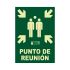 Señal de protección contra incendios, , texto en Español : Punto De Reunion, 447mm x 636 mm