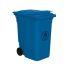 RS PRO Polyethylen Mülleimer 360L Blau T 625mm H. 1095mm B. 850mm, mit Deckel, auf Räder