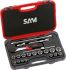 SAM 21-Piece Metric 3/8 in Standard Socket Set with Ratchet, 6 point; 12 point
