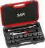 SAM 15-Piece Metric 1/2 in Standard Socket Set with Ratchet, 12 point