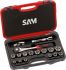 SAM 17-Piece Metric 1/2 in Standard Socket Set with Ratchet, 12 point