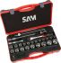SAM 27-Piece Metric 1/2 in Standard Socket Set with Ratchet, 12 point