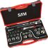 SAM 28-Piece Metric 1/2 in Standard Socket Set with Ratchet, 12 point