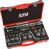 SAM 28-Piece Metric 1/2 in Standard Socket Set with Ratchet, 12 point