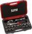 SAM 17-Piece Metric 1/2 in Standard Socket Set with Ratchet, 6 point