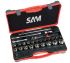 SAM 27-Piece Metric 1/2 in Standard Socket Set with Ratchet, 6 point