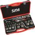SAM 28-Piece Metric 1/2 in Standard Socket Set with Ratchet, 6 point