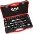 SAM 30-Piece Metric 1/2 in; 1/4 in Standard Socket Set with Ratchet, 6 point; 12 point