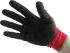Reldeen Black/Red Polyester General Purpose Gloves, Size 7, Small, Nitrile Foam Coating