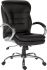 RS PRO Black Leather Executive Chair, 120kg Weight Capacity