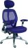 RS PRO Blå Chefstol, Stof sæde, Med Hjul, indstillelig højde, sædehøjde: 43 → 55cm