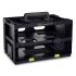 Caja organizadora Raaco de 2 compartimentos Negro, 386mm x 263mm x 241mm