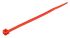 RS PRO Cable Tie, 200mm x 4.6mm, Red Nylon, Pk-100