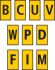 HellermannTyton WIC0 Cable Markers, Yellow, Pre-printed "B, C, D, F, I, M, P, U, V, W", 2 → 2.8mm Cable