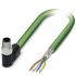 Phoenix Contact Green Polyurethane Cat5 Cable Aluminium Foil, Tinned Copper Braid, 5m Pre-wired