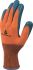Delta Plus VE733 Orange Polyester Latex Gloves, Size 8, Medium, Latex Coating