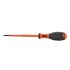 Klein Tools Slotted Insulated Screwdriver, 3 mm Tip, 100 mm Blade, VDE/1000V, 180 mm Overall