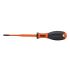 Klein Tools Slotted Insulated Screwdriver, 4 mm Tip, 100 mm Blade, VDE/1000V, 190 mm Overall