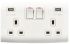Contactum White 2 Gang 13A and USB Socket, 2 Poles, 13A, Indoor Use
