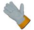 Liscombe Grey Leather Cut Resistant Work Gloves, Size 9, Leather Coating