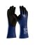 ATG MaxiDry Plus Black/Blue Chemical Resistant Work Gloves, Size 8, Medium, Nylon Lining, NBR Coating