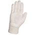Liscombe White Cotton Cotton Glove Liners, Size 9, Large, Stockinette Knitted Cotton Coating