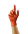 Uniglove Orange Nitrile Disposable Gloves size 9, Large x 100 Powder-Free