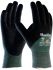 ATG Maxiflex Black, Green Cut Resistant Spandex Work Gloves, Size 9, Large, NBR Coated