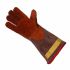 Liscombe Brown Leather Heat Resistant Work Gloves, Size 9, Brontoguard Leather Coating