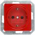 IP20 Red Socket, Rated At 16A, 250 V
