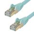 StarTech.com Cat6a Ethernet Cable Straight, RJ45 to Straight RJ45, STP Shield, Light Blue PVC Sheath, 10m