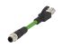 TE Connectivity Cat5e Straight Male M12 to Male RJ45 Ethernet Cable, Green PVC Sheath, 1m